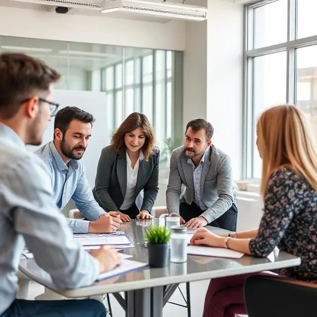 A team engaged in a strategic workshop.