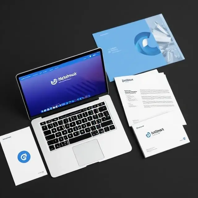 A collection of branded materials on a desk.
