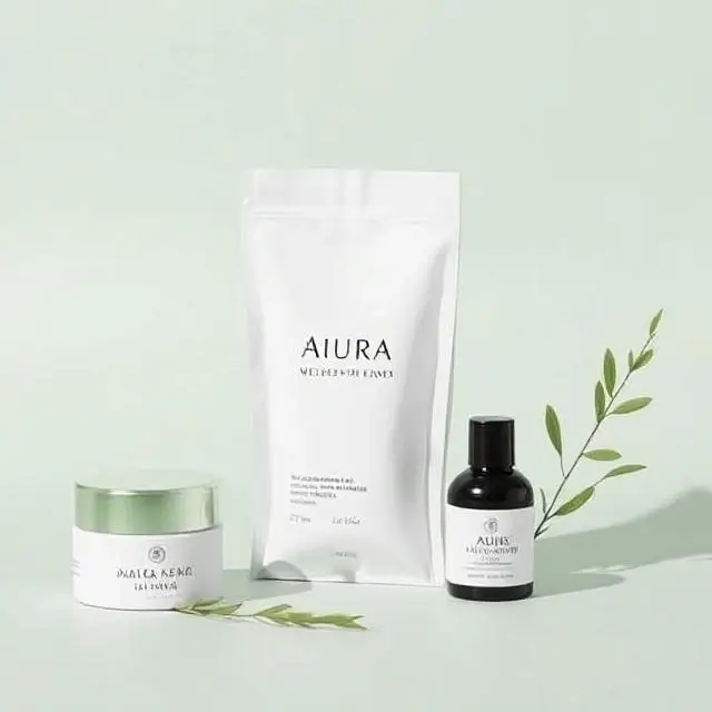 Minimalist packaging for Aura Wellness