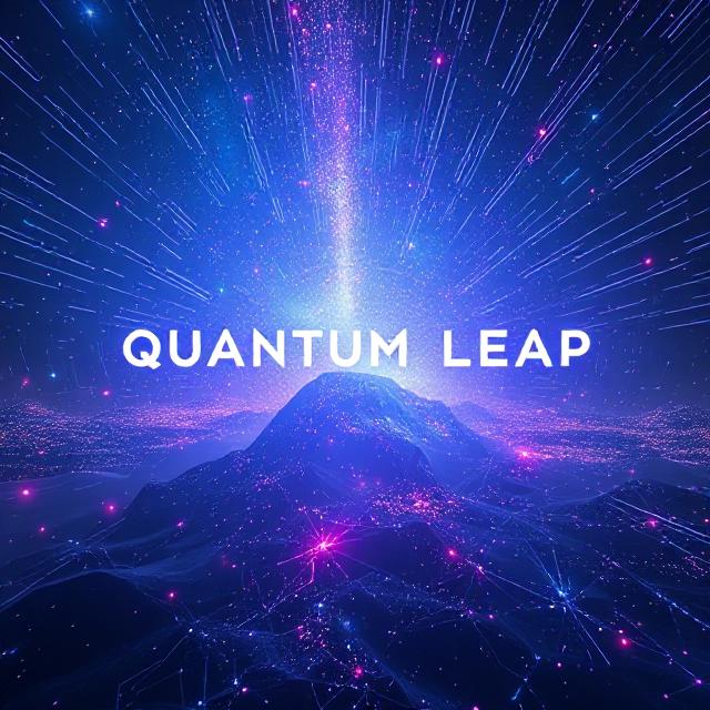 AI-generated branding visuals for Quantum Leap