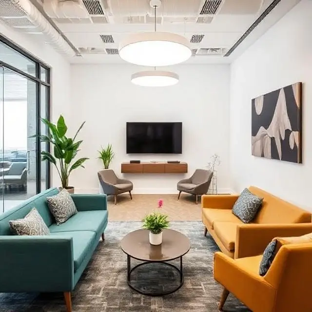 An inviting view of the Polygon agency's comfortable client meeting area.